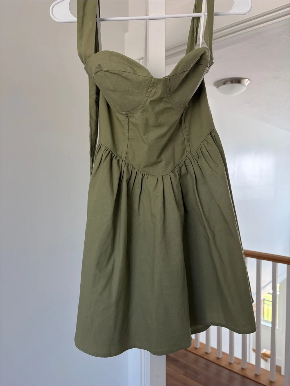 Princess Polly Halter Mini Dress in Sage Green - Picture 2 of 3